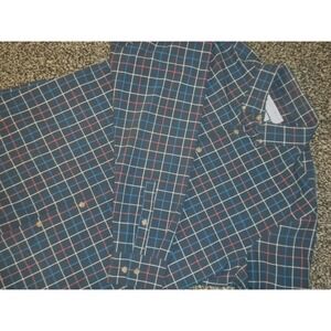 Mizzen + Main Leeward Shirt Mens XL Blue Plaid Trim Fit Button Down Long Sleeve